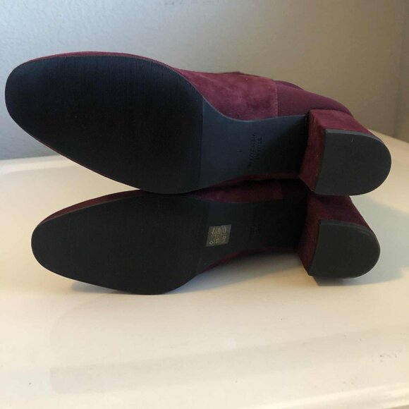 STUART WEITZMAN Gillian Suede Over the Knee Boots Burgundy 6 MSRP $795 NWOT - Picture 7 of 8